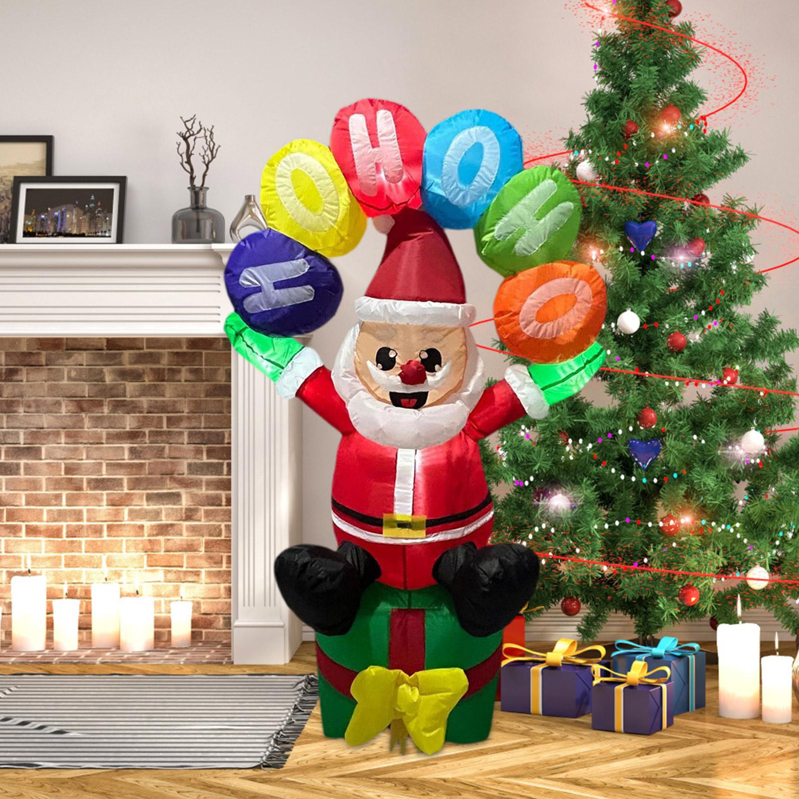 Outdoor Lighting For Christmas - Blow Up Santa Inflatable Decor With