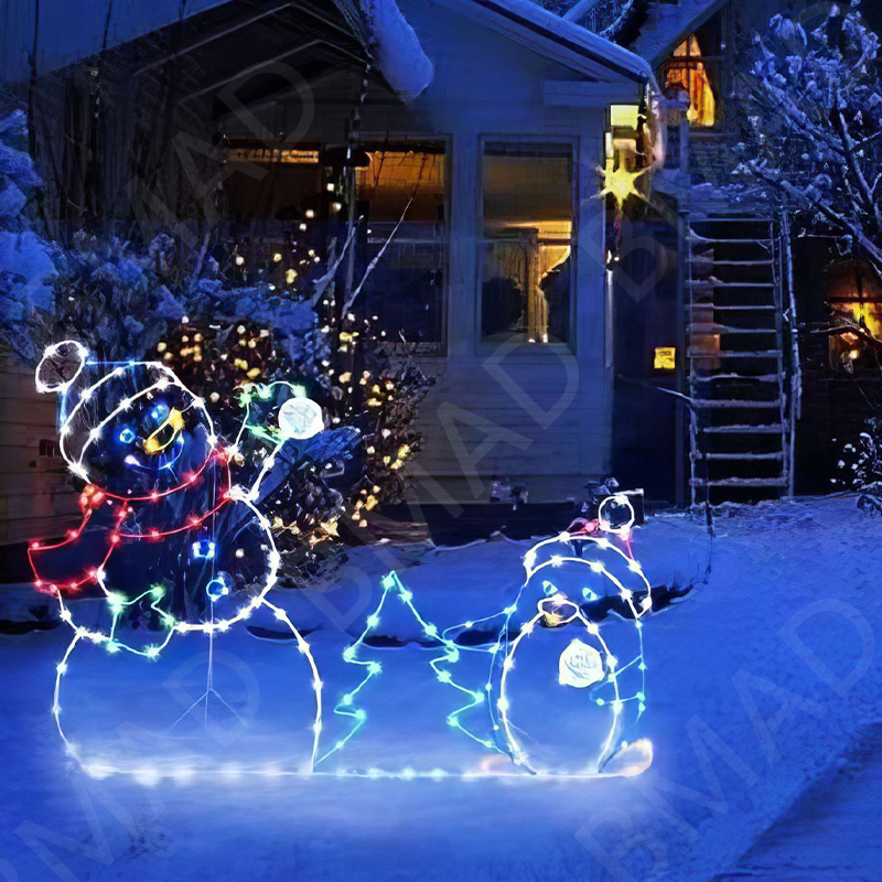 Outdoor Lighting For Christmas - Animated Snowball Light LED Glowing Glitter