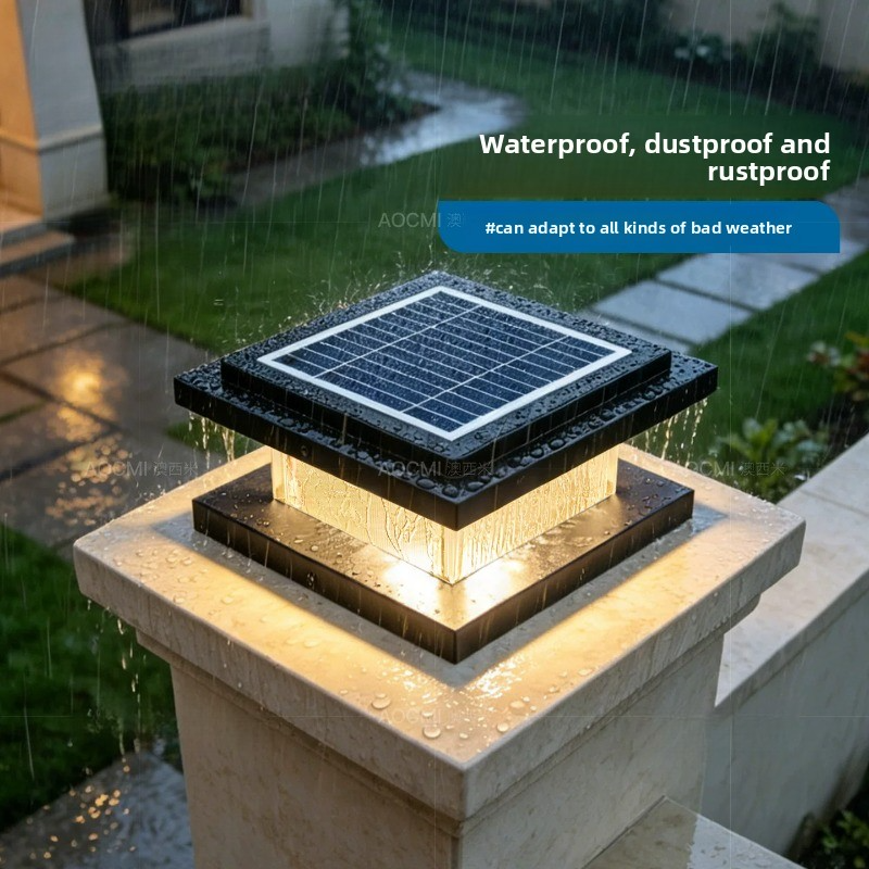 Wall Lighting Outdoor - New Modernity Solar Column Head Lamp