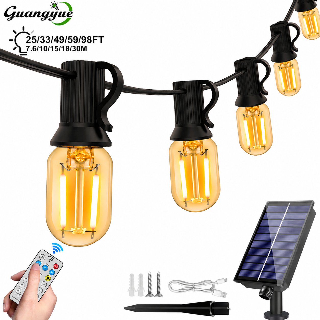 String Light Bistro - Outdoor Solar String Light Waterproof E12