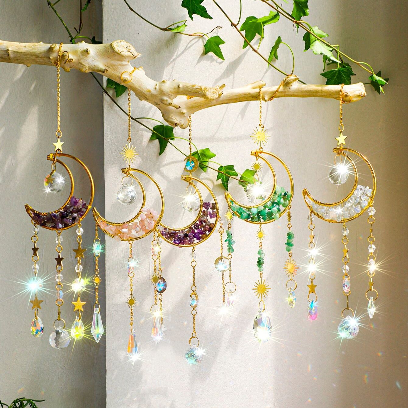 Outdoor Lighting Manufacturers - Crystal Suncatcher Moon Amethyst Rainbow Maker