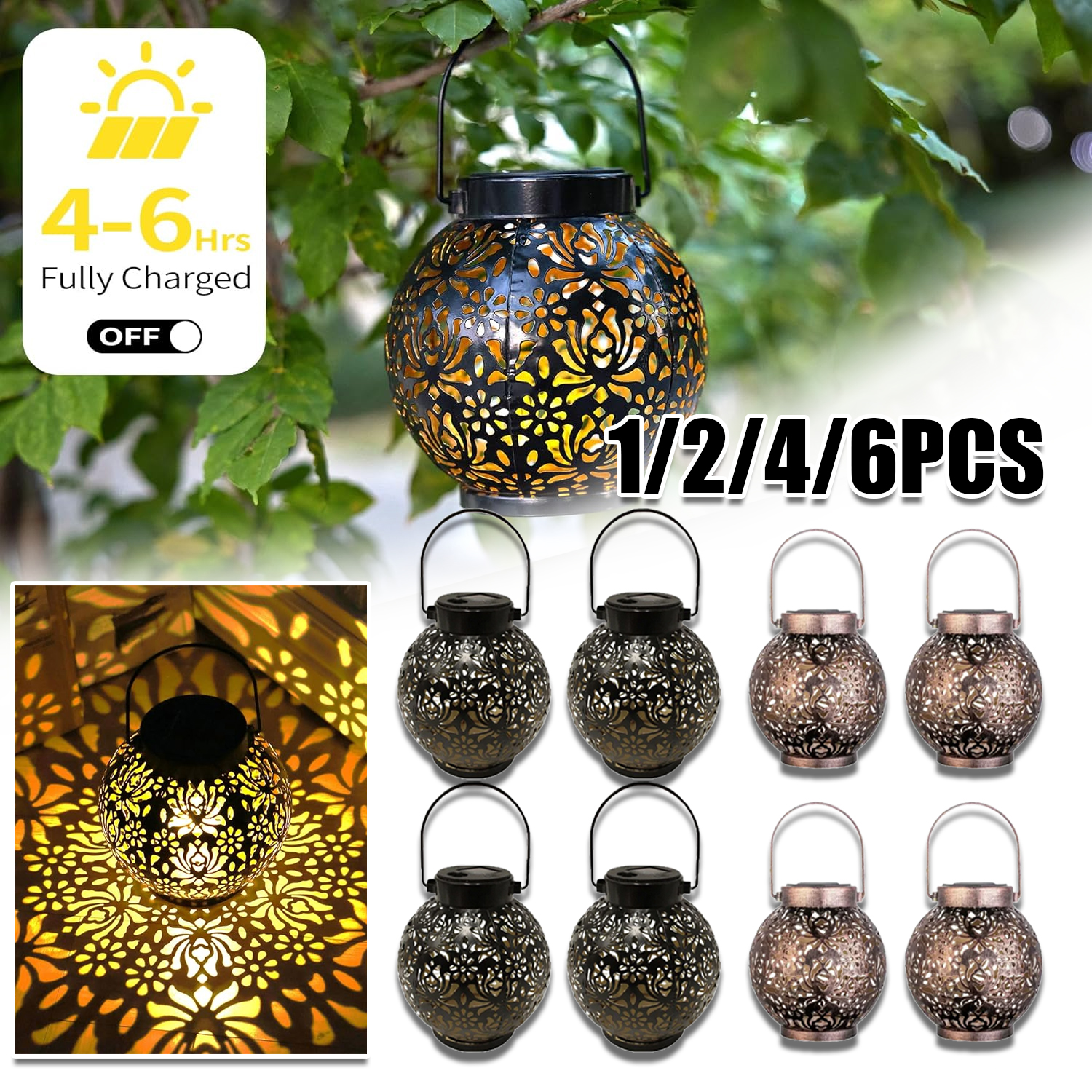Outdoor Lighting Wire - 1-6PCS Moroccan Solar Lanterns Outdoor Waterproof