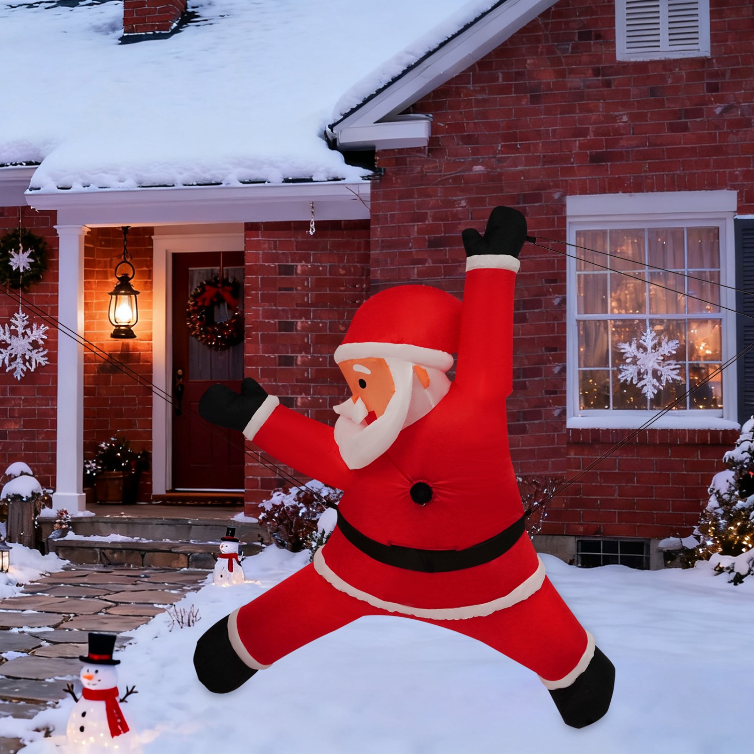 Outdoor Lighting For Christmas - 5.9FT Hanging Christmas Inflatable Santa with