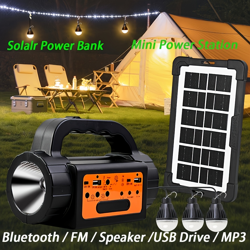 Led Flood Light - Solar Rechargeable Camping Lights Outdoor, Powered