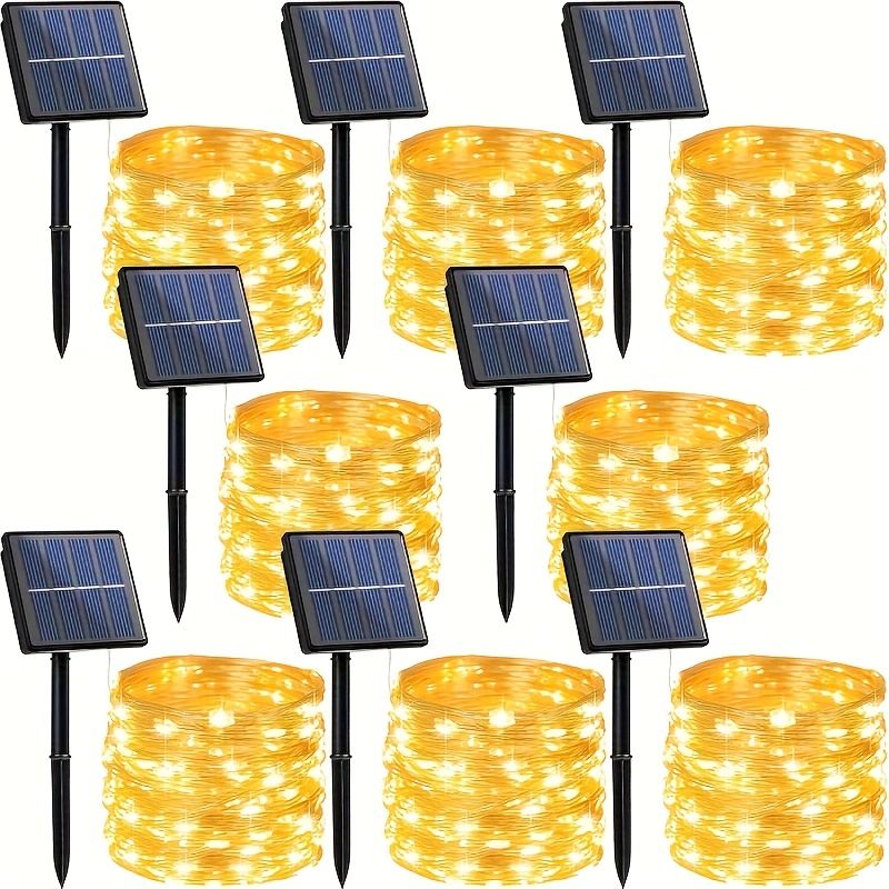 Outdoor Lighting Wire - 8/9-Pack Solar-Powered Outdoor String Lights –