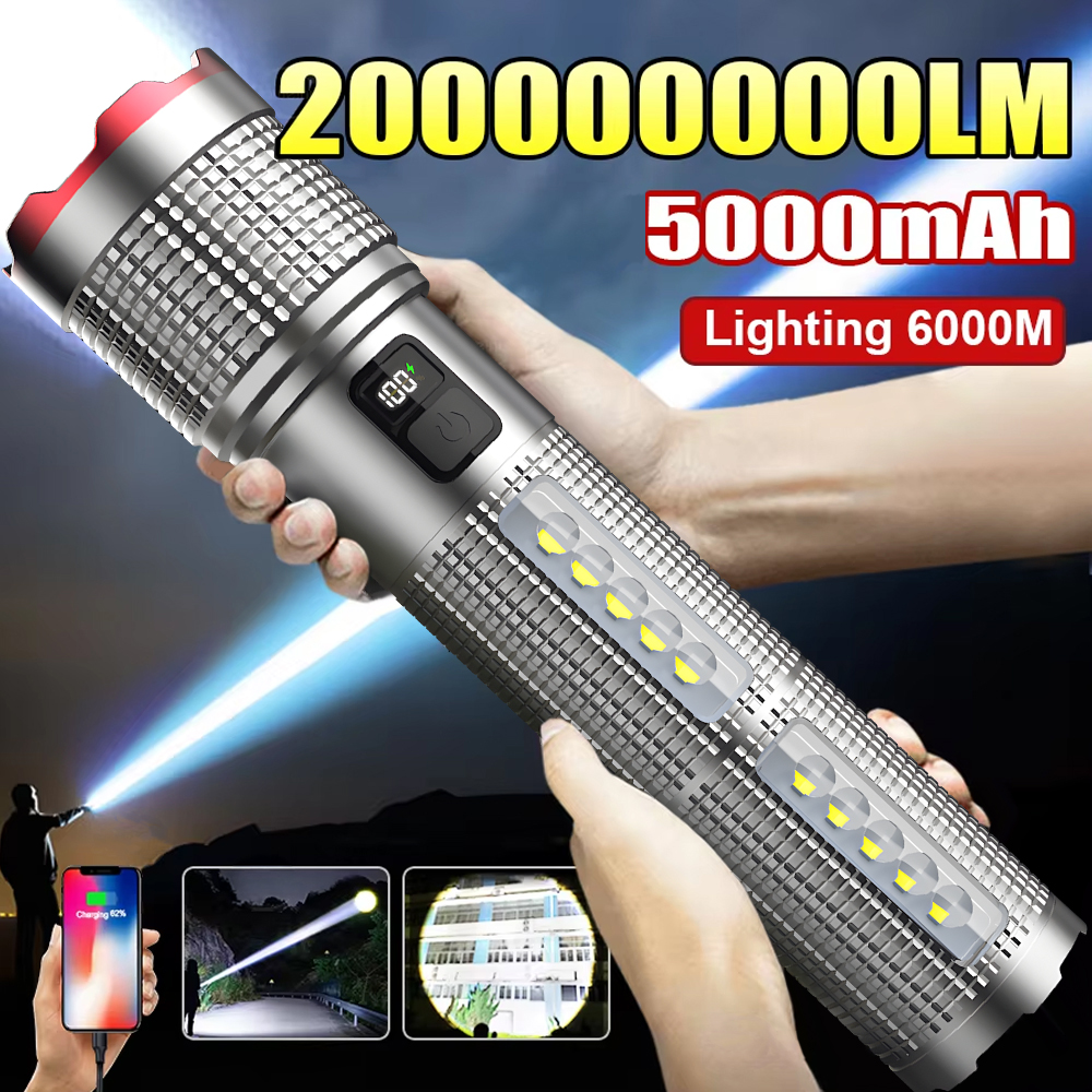 Outdoor Lighting Quality - 5000 MAH Powerful LED Flashlight Rechargeable