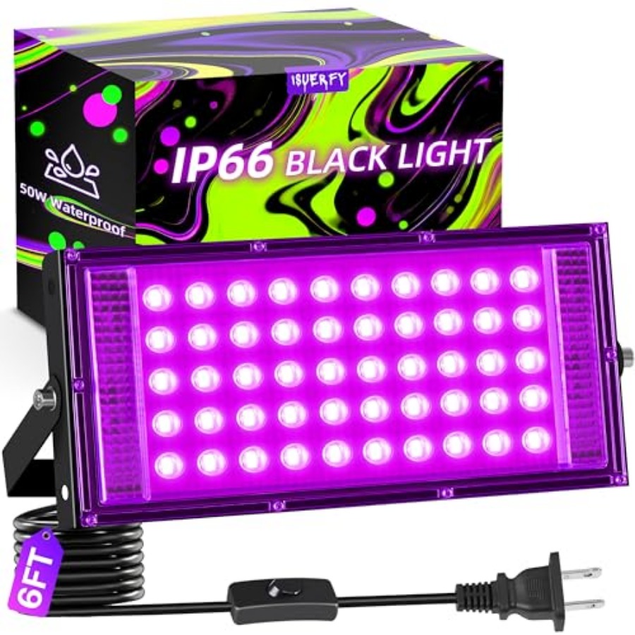 Led Flood Light - 50W LED Black Light IP66 Waterproof,