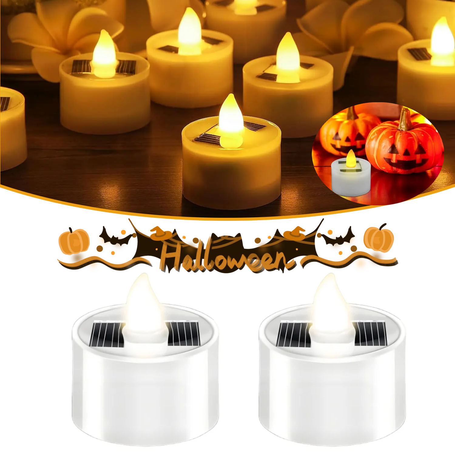 Outdoor Lighting Company - 1-10PCS Outdoor Solar Tea Lights Realistic