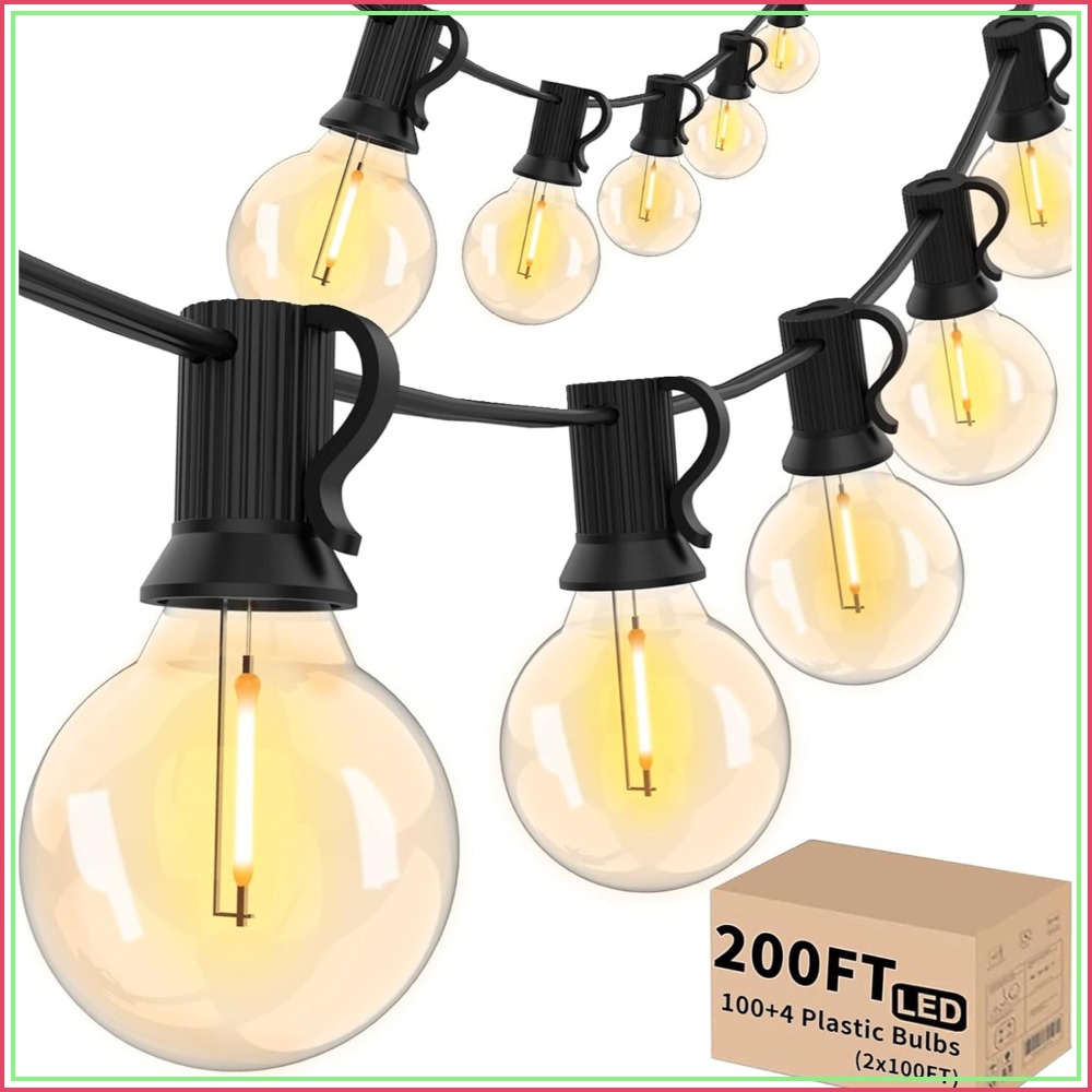 String Light Bistro - 200FT Outdoor String Lights with 104