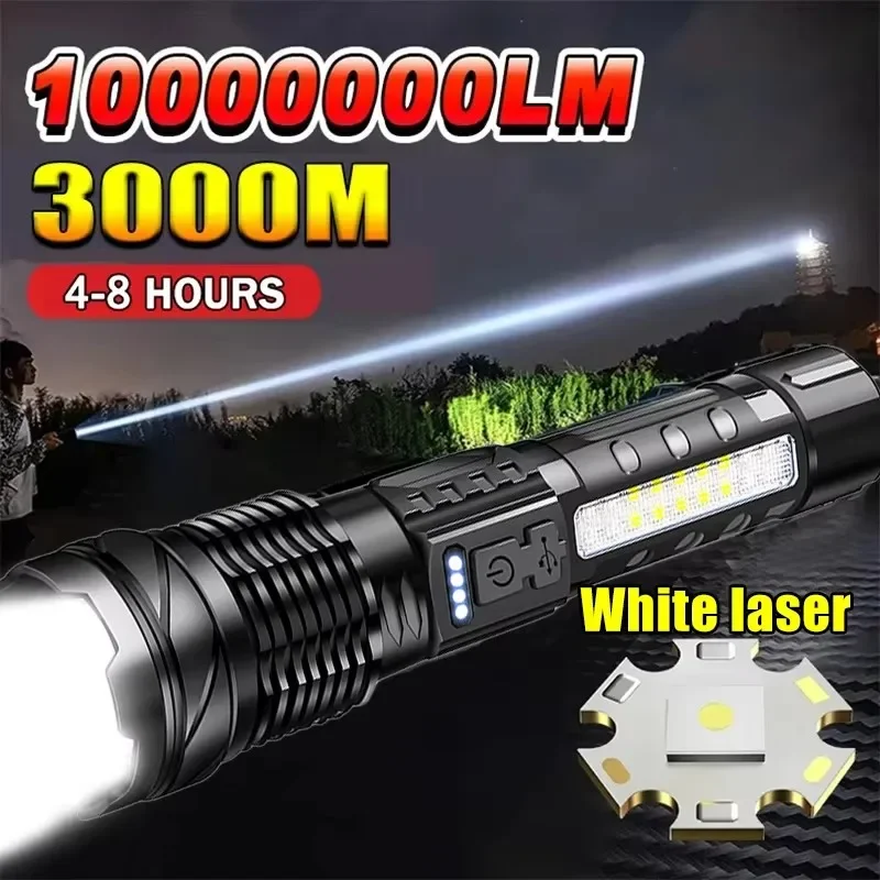 Outdoor Lighting Globes - Powerful LED Flashlight Battery Display USB