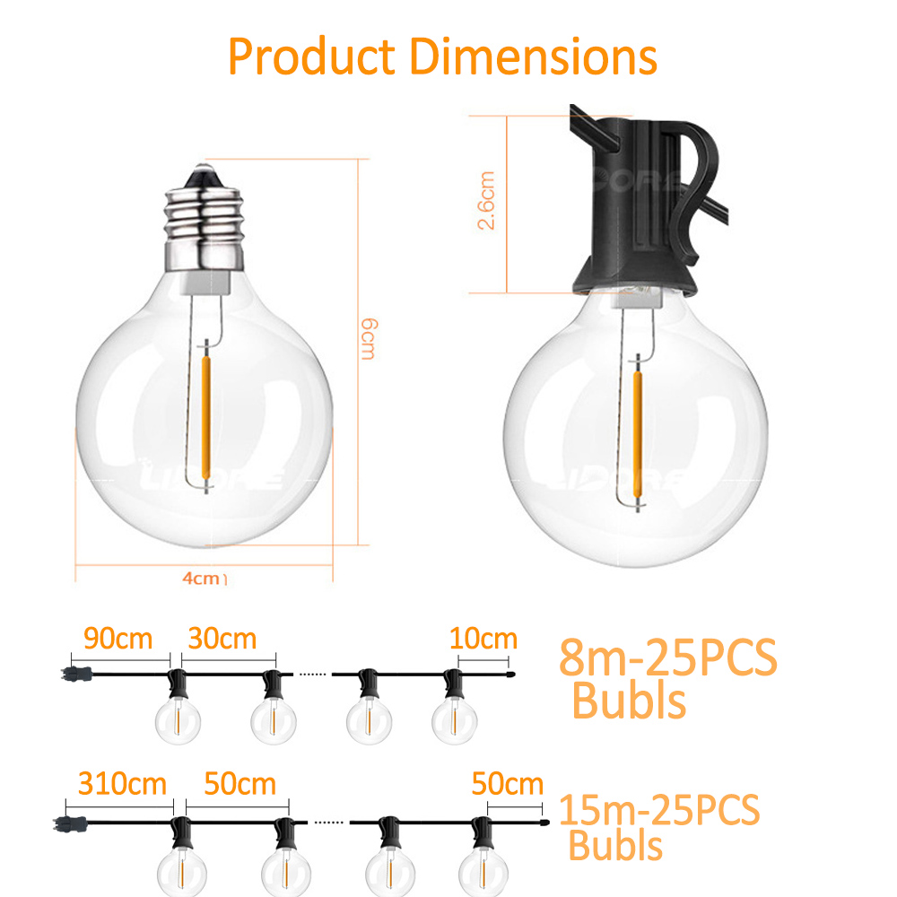 25FT/50FT G40 Clear Globe Bulb – String Light Bistro recenzja i cena