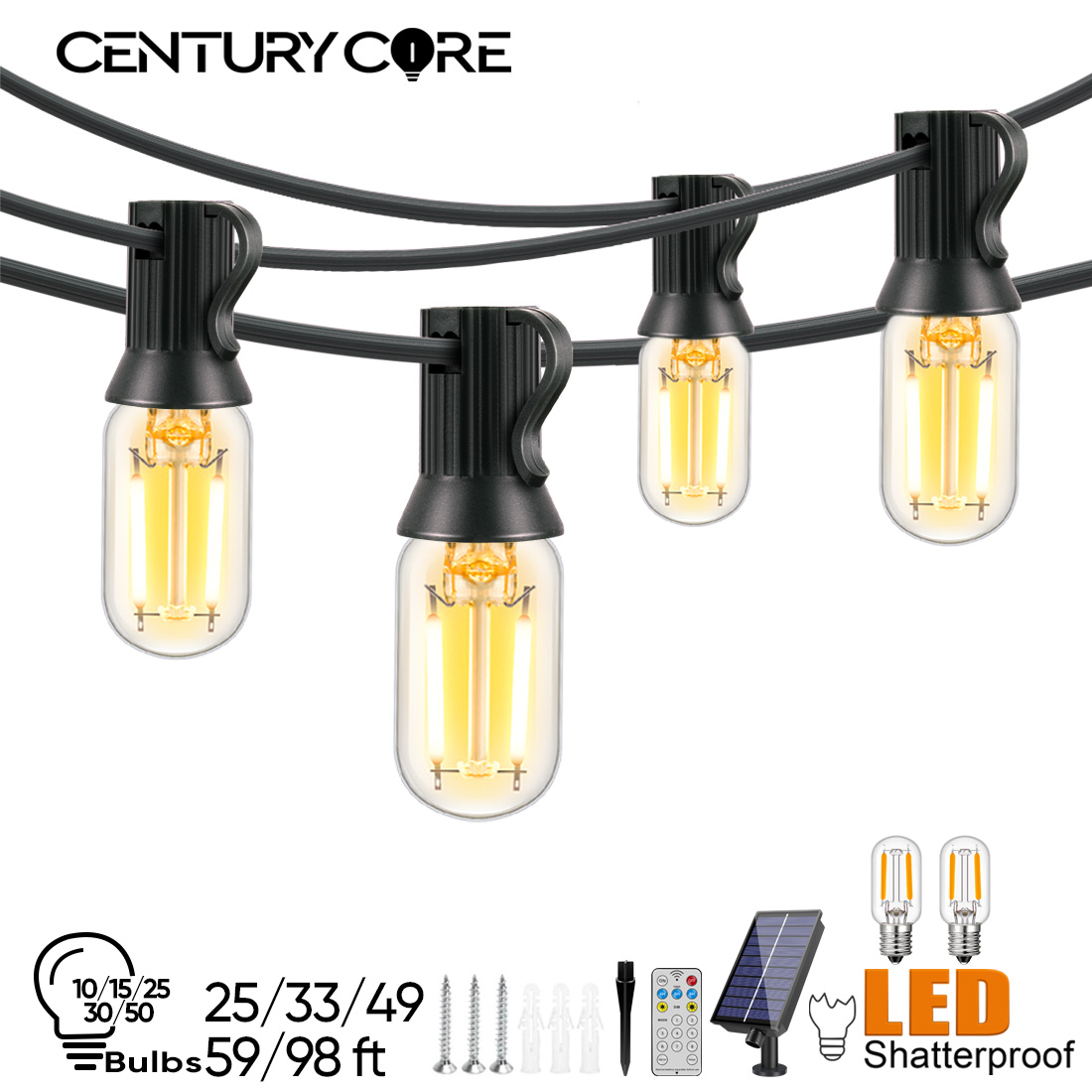 LED T22 Solar String Lights 8  – String Light Bistro recenzja i cena