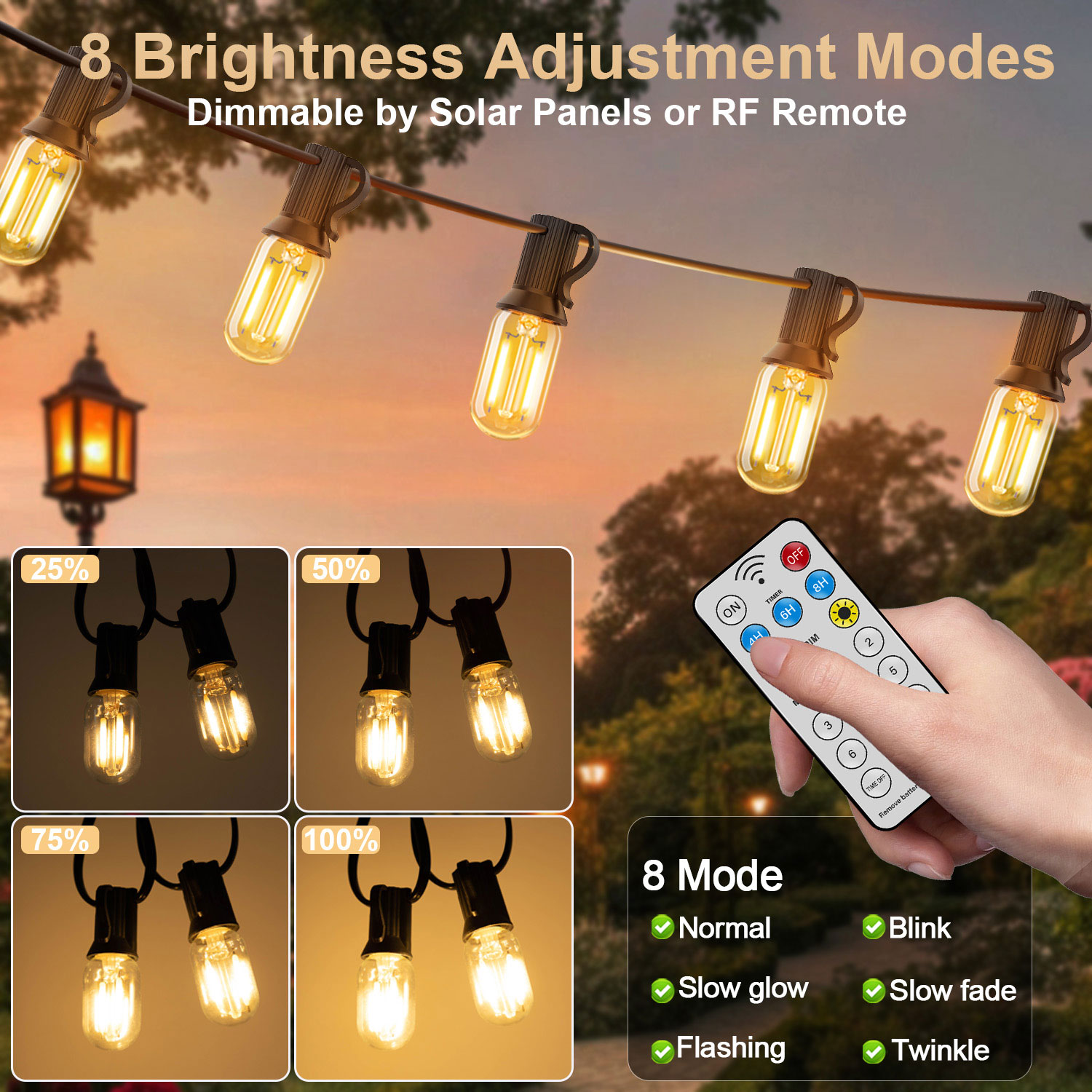 LED T22 Solar String Lights 8  – String Light Bistro recenzja i cena