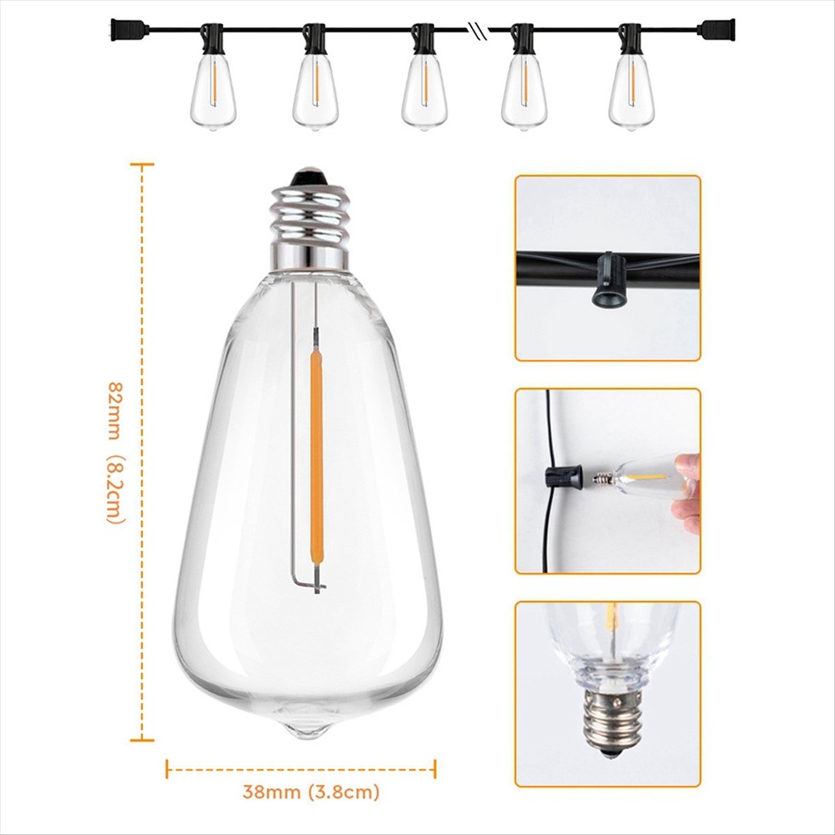 Top ST38 LED Light String Pati – String Light Bistro recenzja i cena
