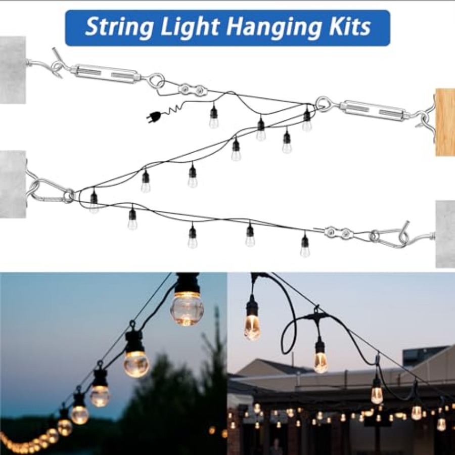 String Light Hanging Kit with  – Outdoor Lighting Wire recenzja i cena