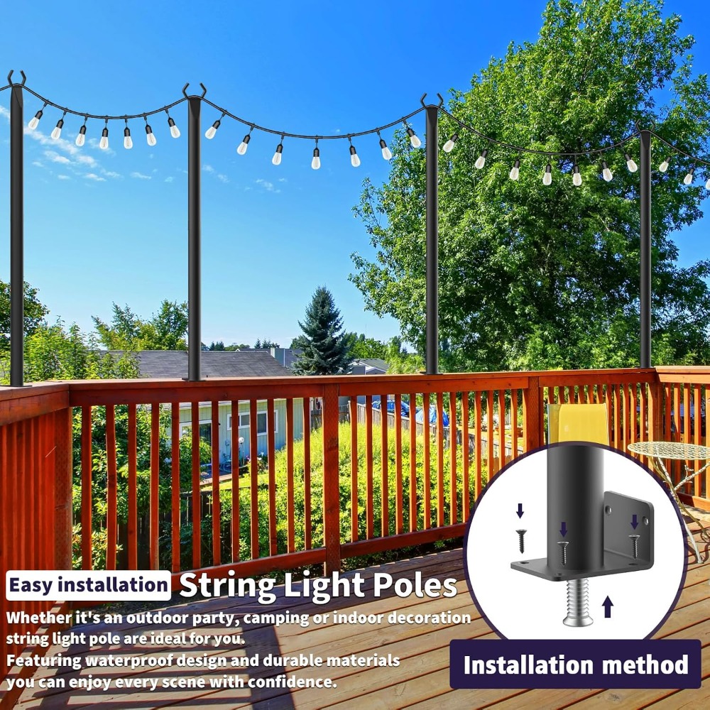 5Ft String Light Poles for Out – String Light Bistro recenzja i cena