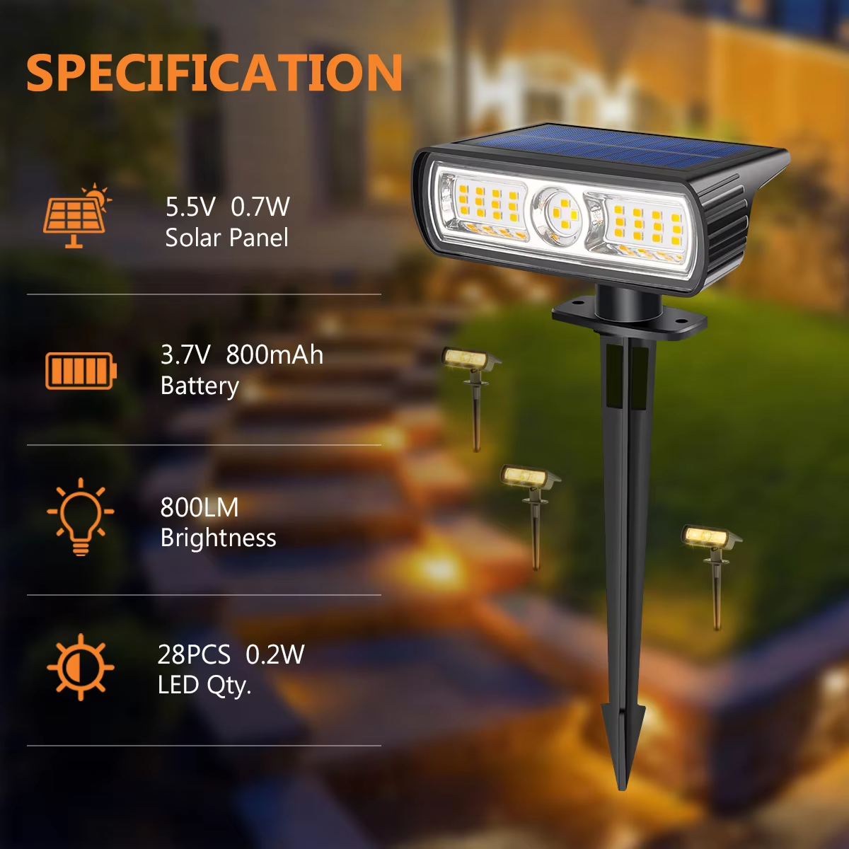 4 Pack Solar Landscape Spot Li – Wall Lighting Outdoor recenzja i cena