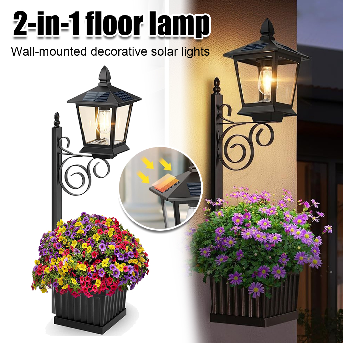 Solar Powered 2-in-1 Flower Po – Wall Lighting Outdoor recenzja i cena