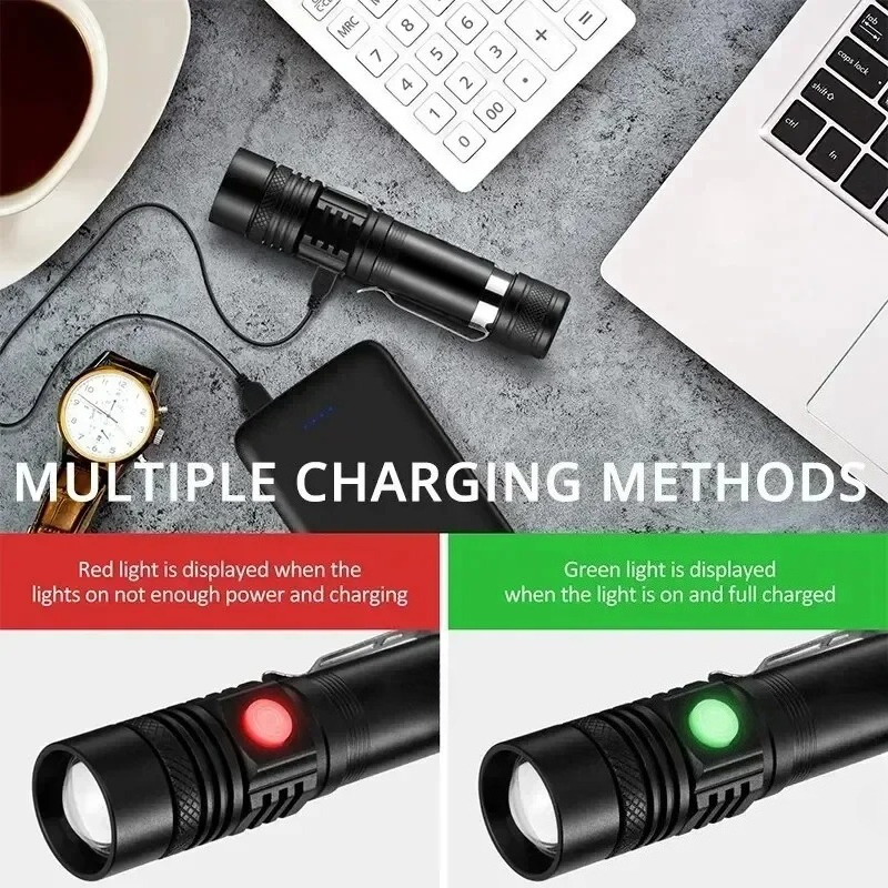T6 LED Rechargeable Flashlight – Zinc Outdoor Lighting recenzja i cena