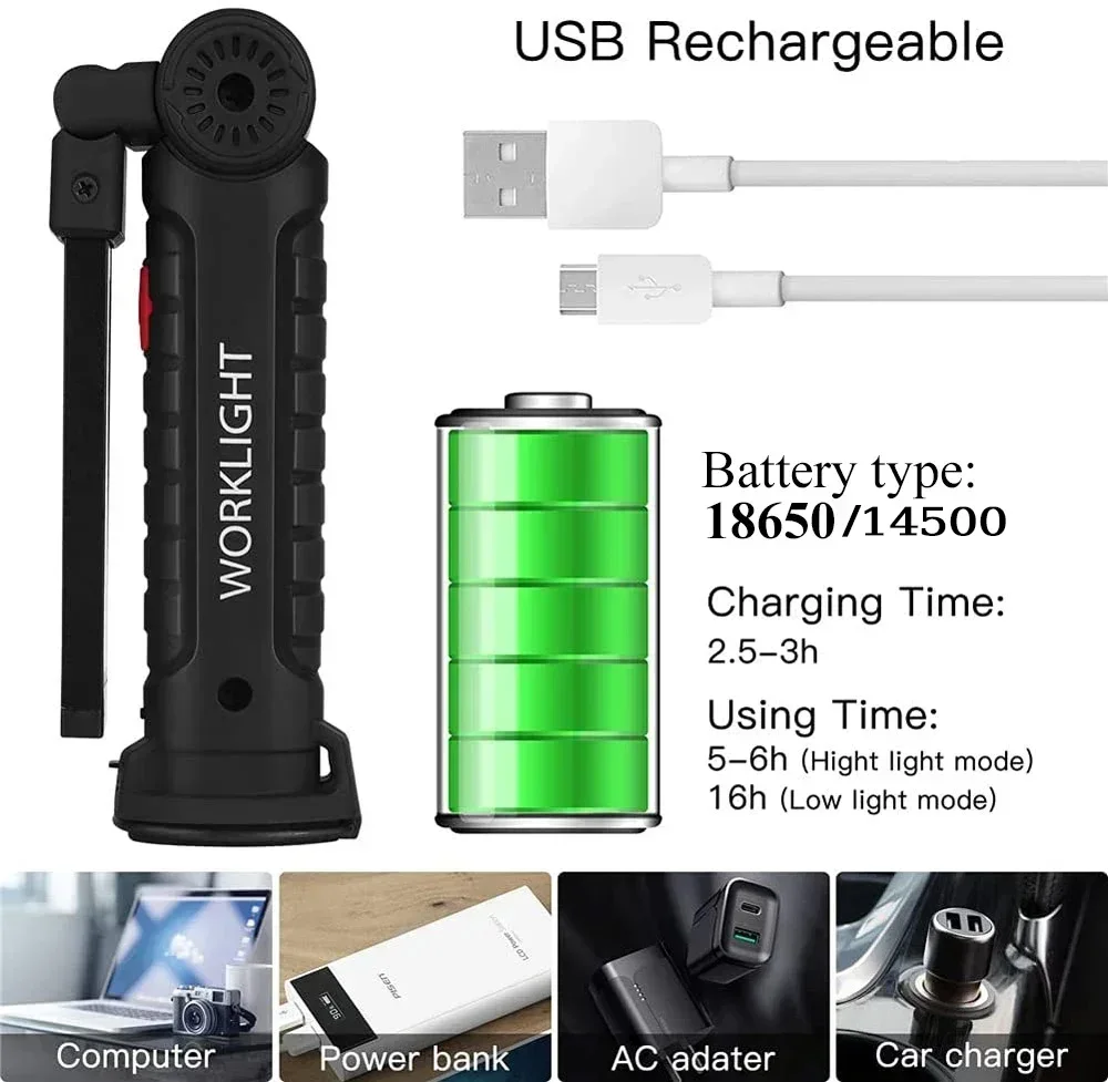 LED COB Flashlight USB Recharg – Zinc Outdoor Lighting recenzja i cena