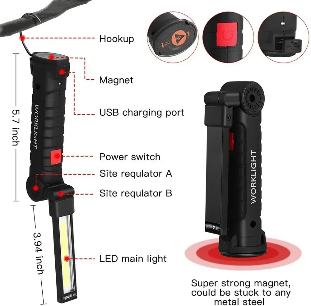 LED COB Flashlight USB Recharg – Zinc Outdoor Lighting recenzja i cena