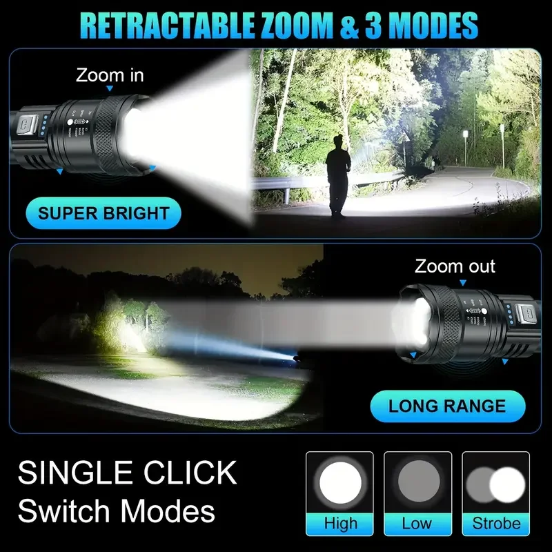 Tactical LED Flashlight 2000LM – Outdoor Lighting Quality recenzja i cena