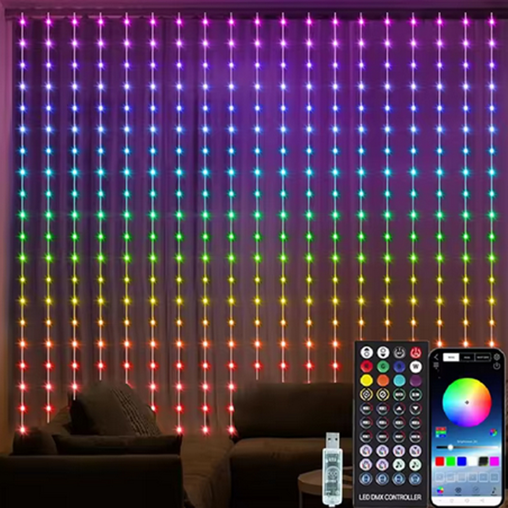3M RGB Smart LED Curtain Light – Outdoor Lighting For Christmas recenzja i cena