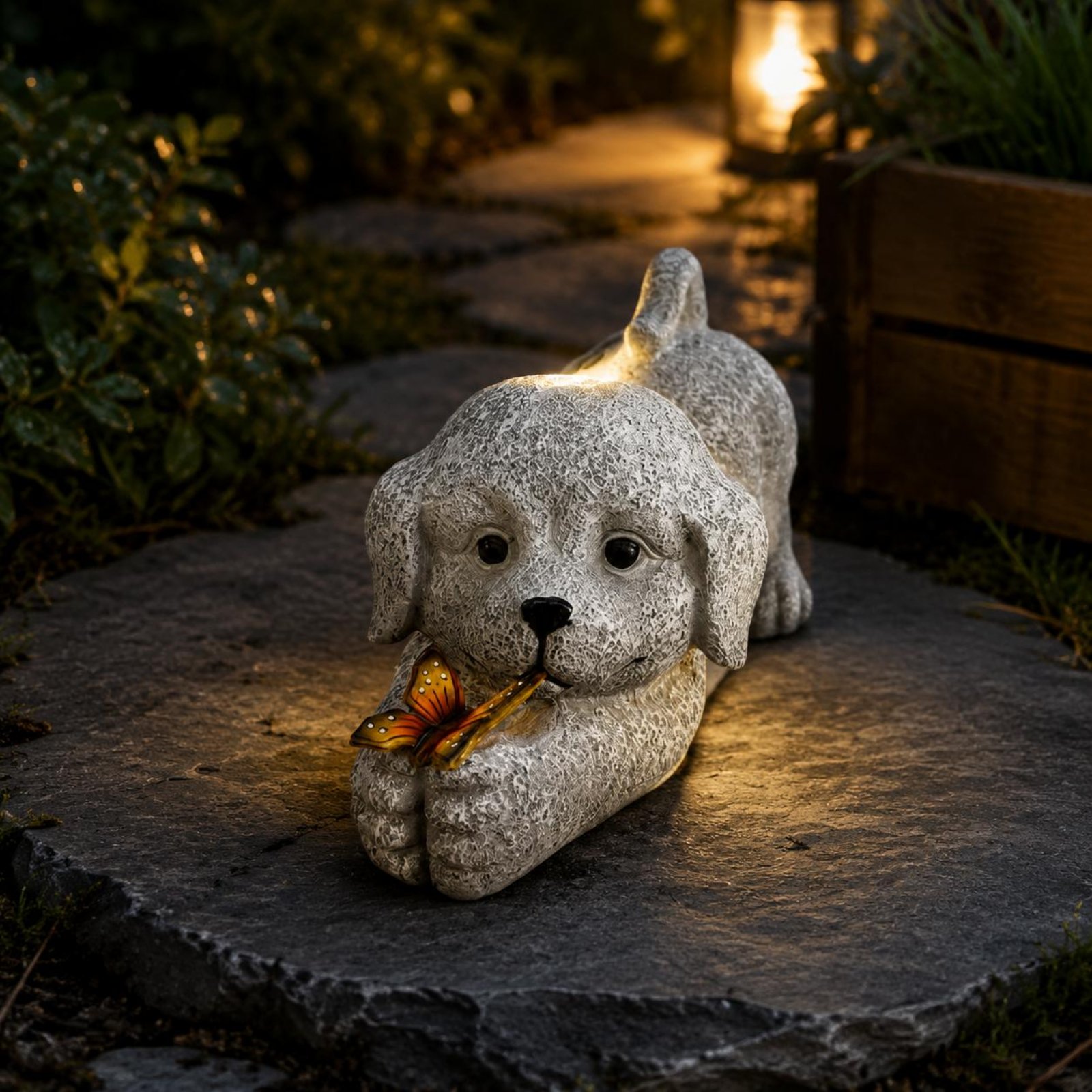 Solar Dog Statue Resin Craft S – Outdoor Lighting Wire recenzja i cena