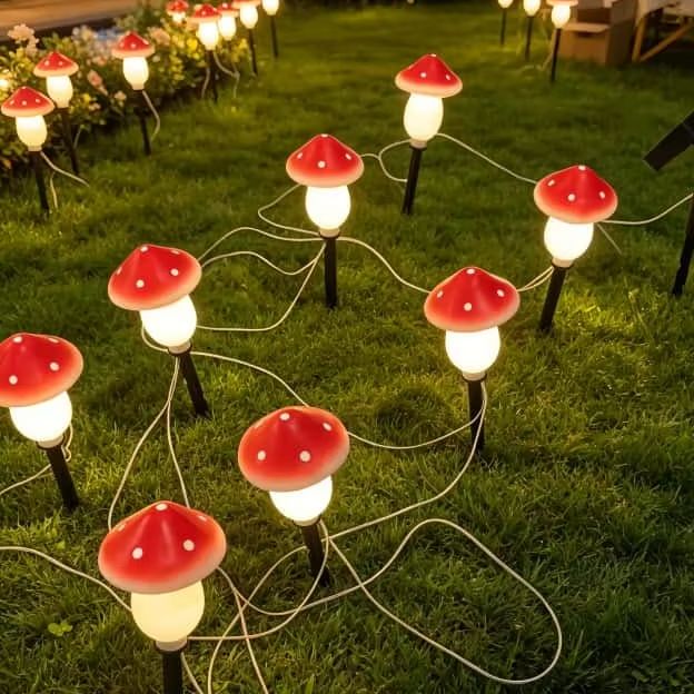 Solar Mushroom String Lights W – Outdoor Lighting For Christmas recenzja i cena