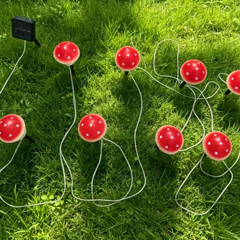Solar Mushroom String Lights W – Outdoor Lighting For Christmas recenzja i cena