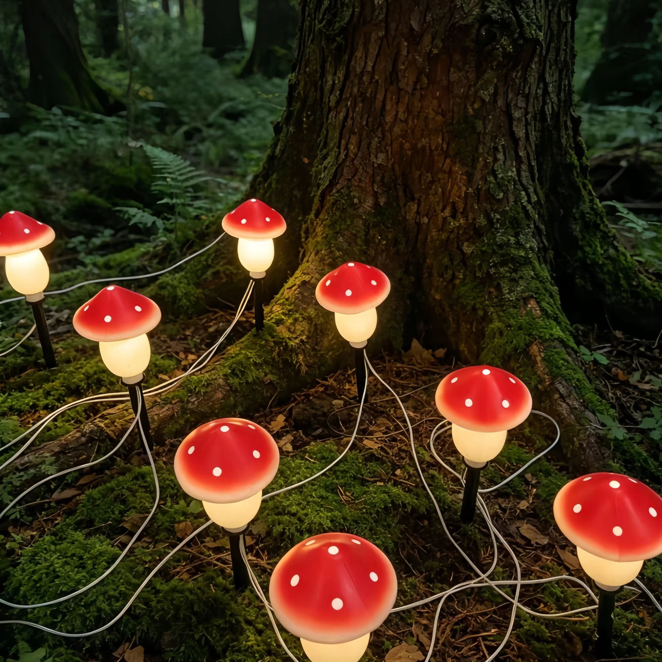 Solar Mushroom String Lights W – Outdoor Lighting For Christmas recenzja i cena